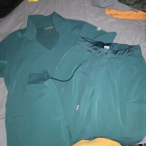 Teal scrubs mandala.